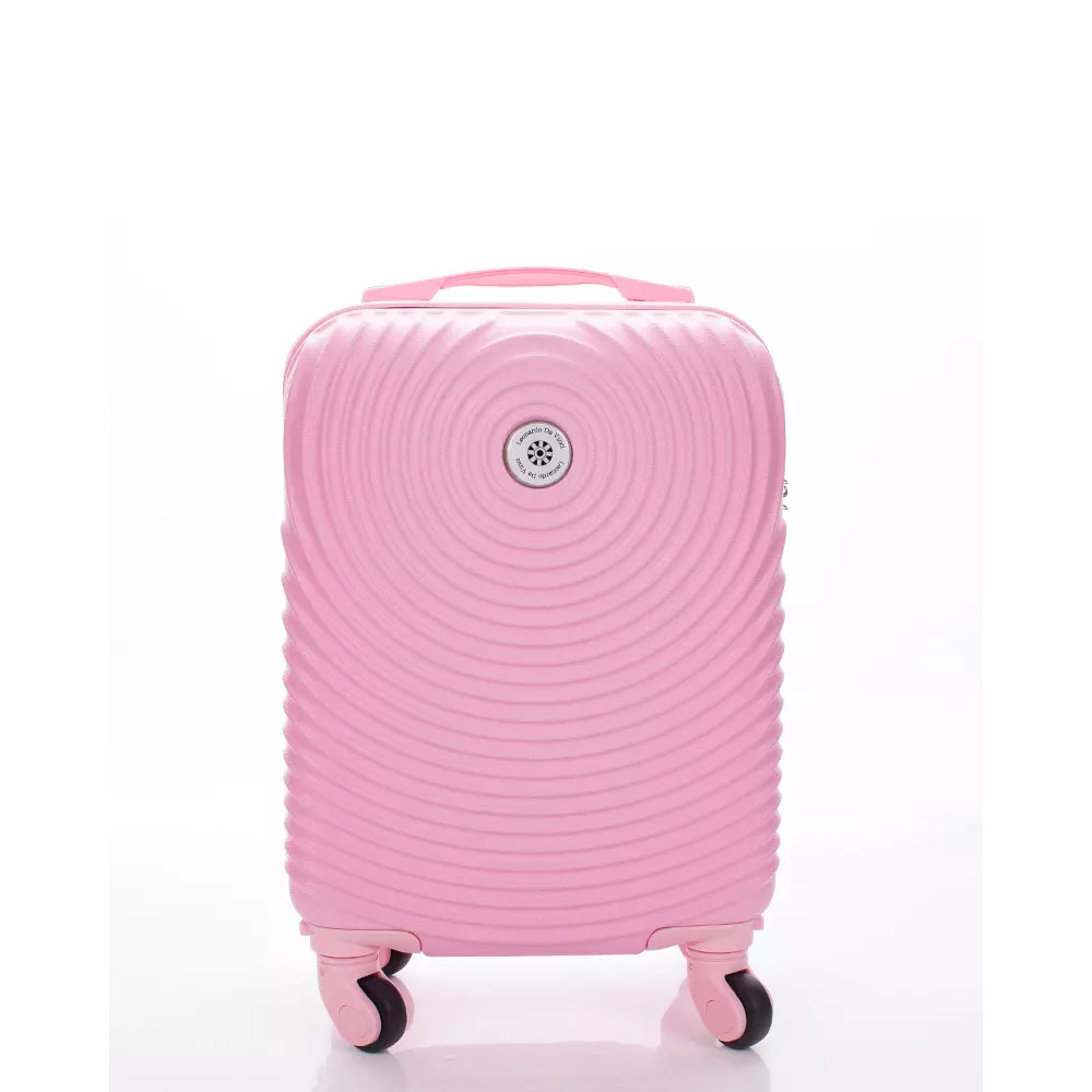 Leonardo da vinci rózsaszín négykerekű műanyag mini bőrönd 3036