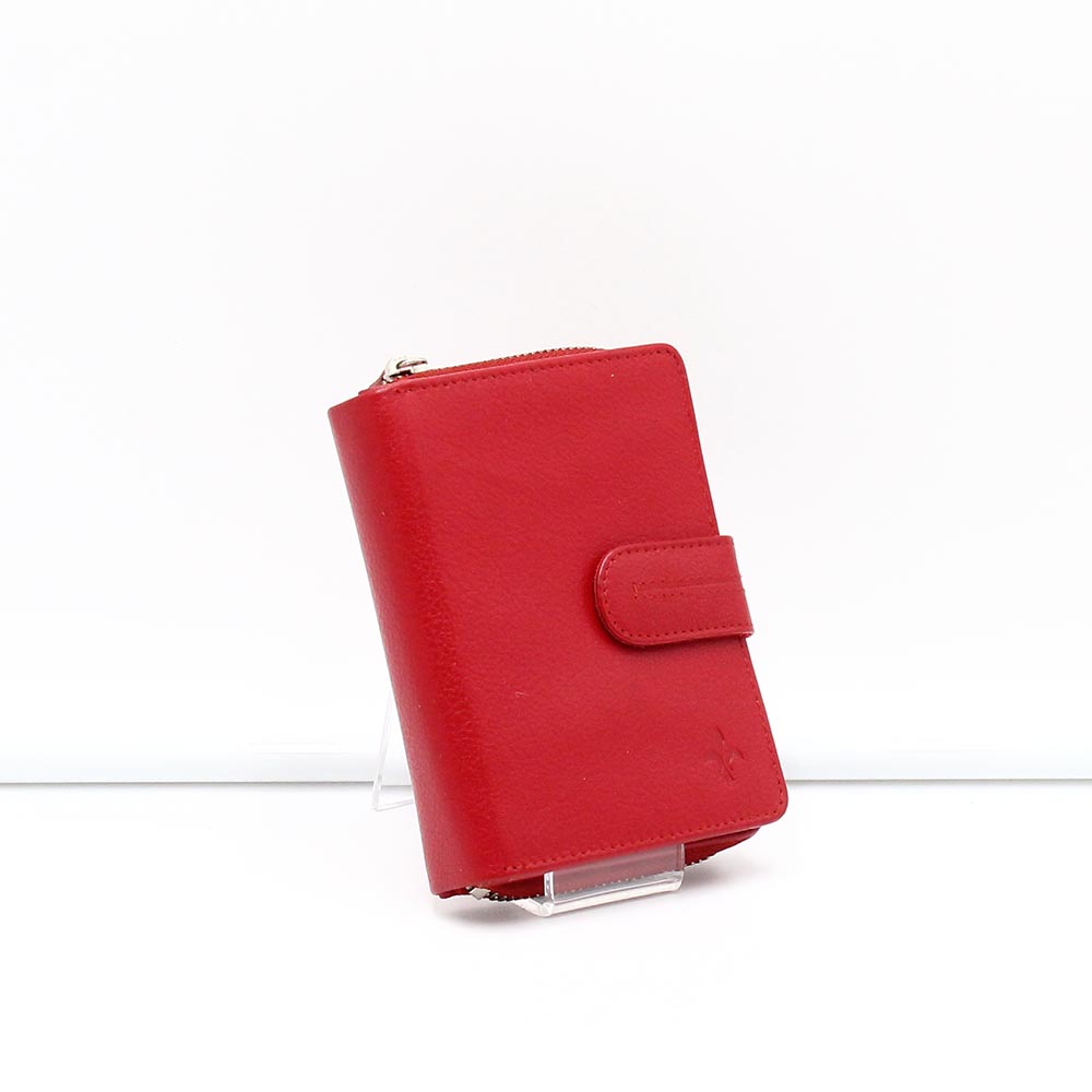Riccardo ferducci piros kívül cipzáras álló fazonú női bőr pénztárca 126417003