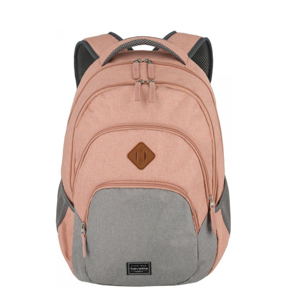 Travelite rózsaszín / szürke textil laptop hátizsák 15.6 basics 96308-17