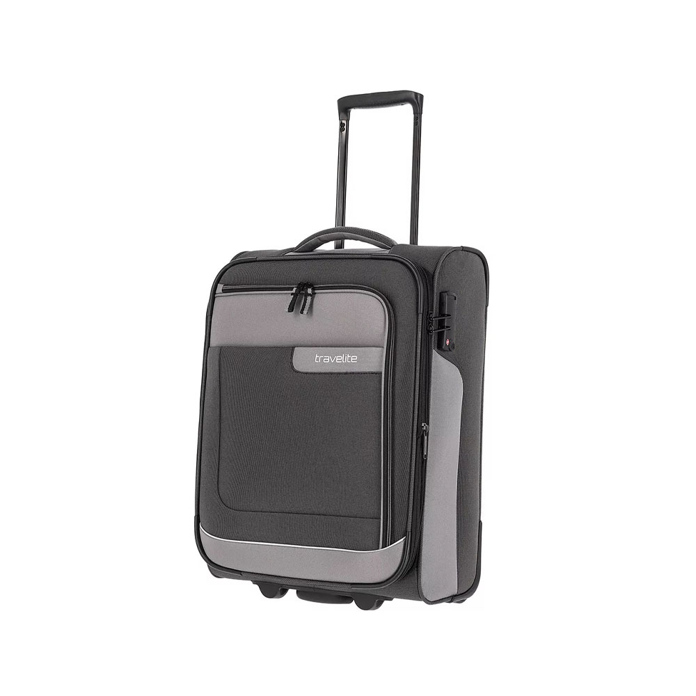Travelite szürke két kerekű textil kicsi bőrönd viia 92807-04