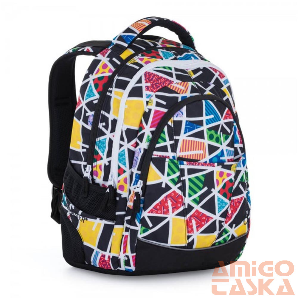 Bagmaster fekete / szines mintás textil hátizsák digital22a
