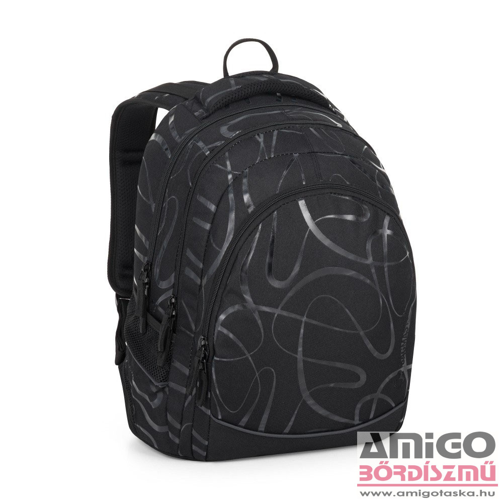 Bagmaster fekete / mintás textil hátizsák digital24b