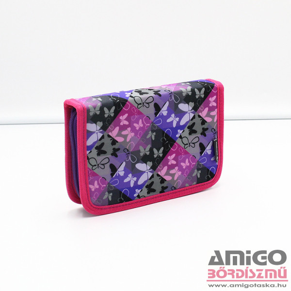 Bagmaster pink / lila lepkés kihajtható tolltartó galaxy 6b