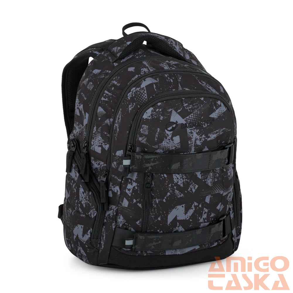 Bagmaster fekete / szürke mintás textil hátizsák nomad25b