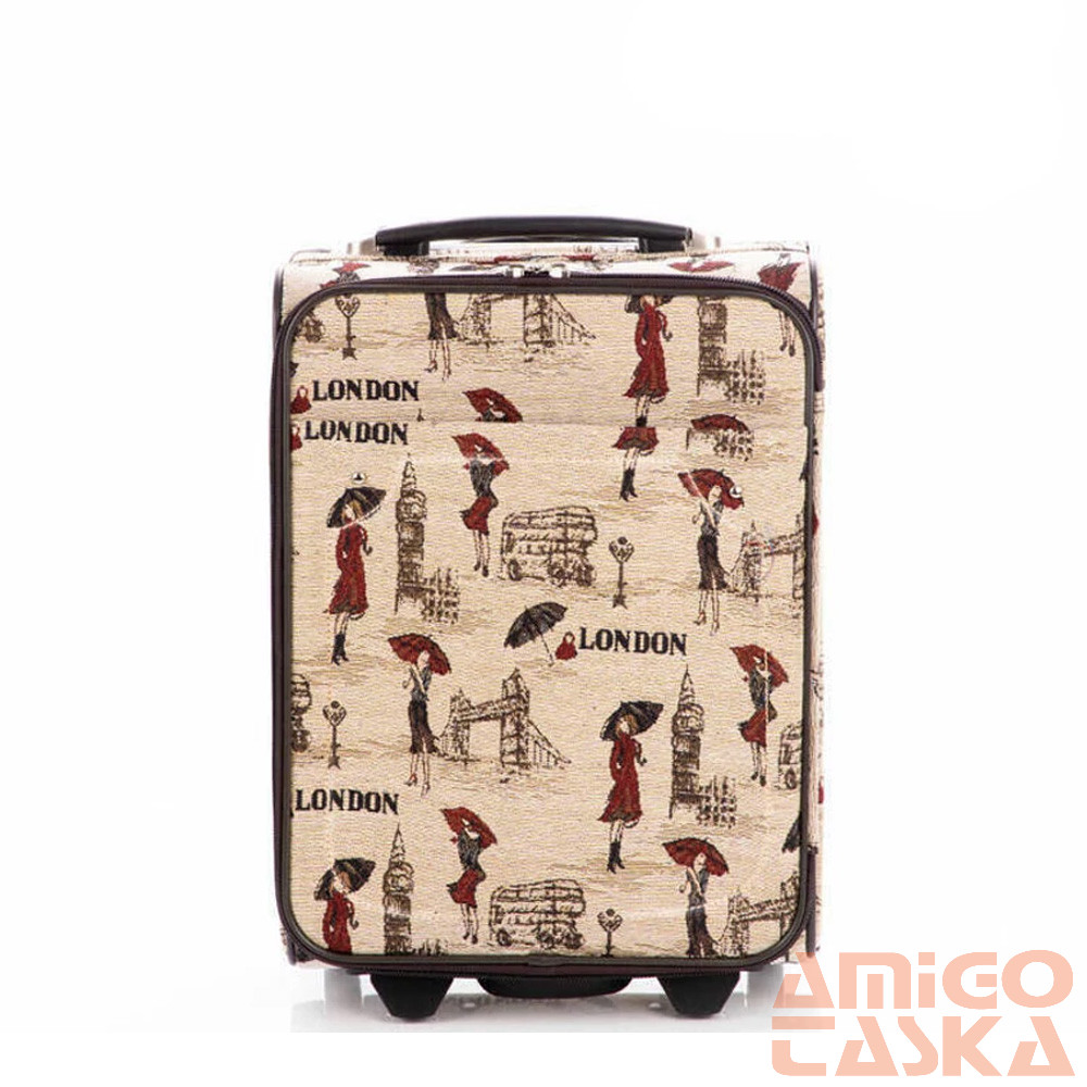 Emporio valentini london mintás / női alakos kicsi textil bőrönd 8169