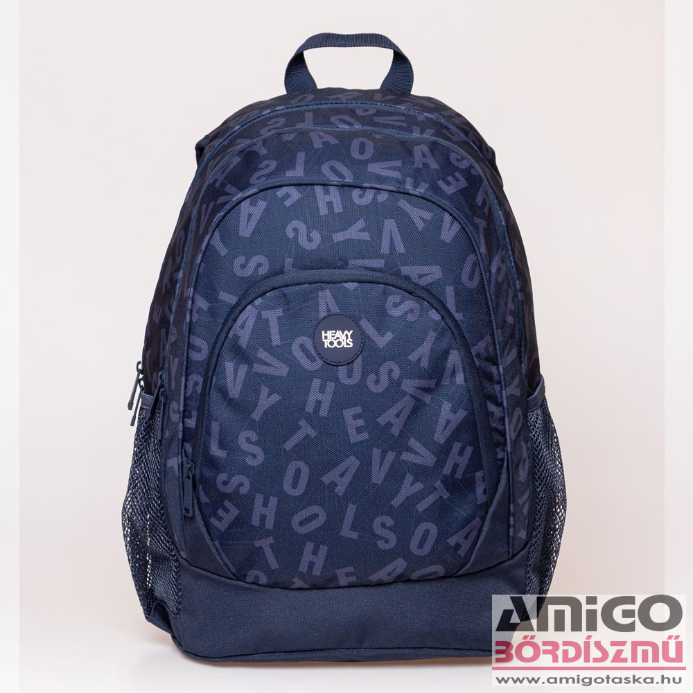 Heavy tools sötétkék /  betűmintás textil hátizsák 30L ettie23 abc