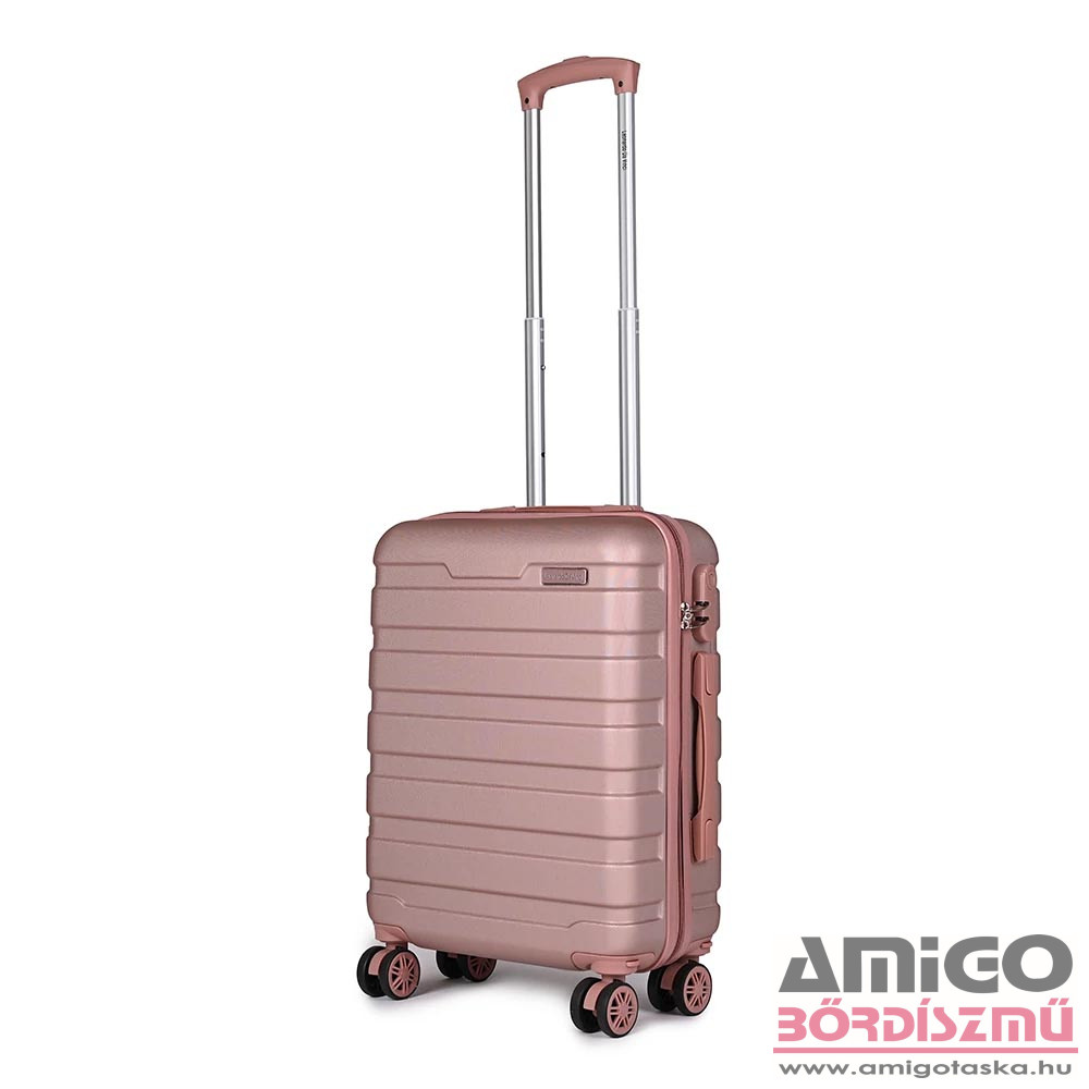 Leonardo da vinci rosegold ABS négykerekű kicsi bőrönd 7088