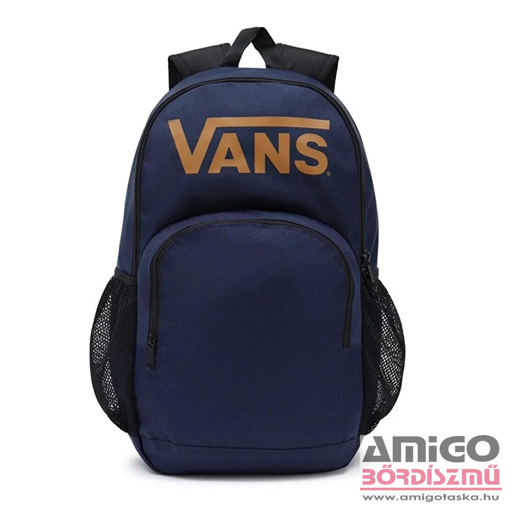 Vans sötétkék / barna feliratos textil hátizsák 7150bz5-508945