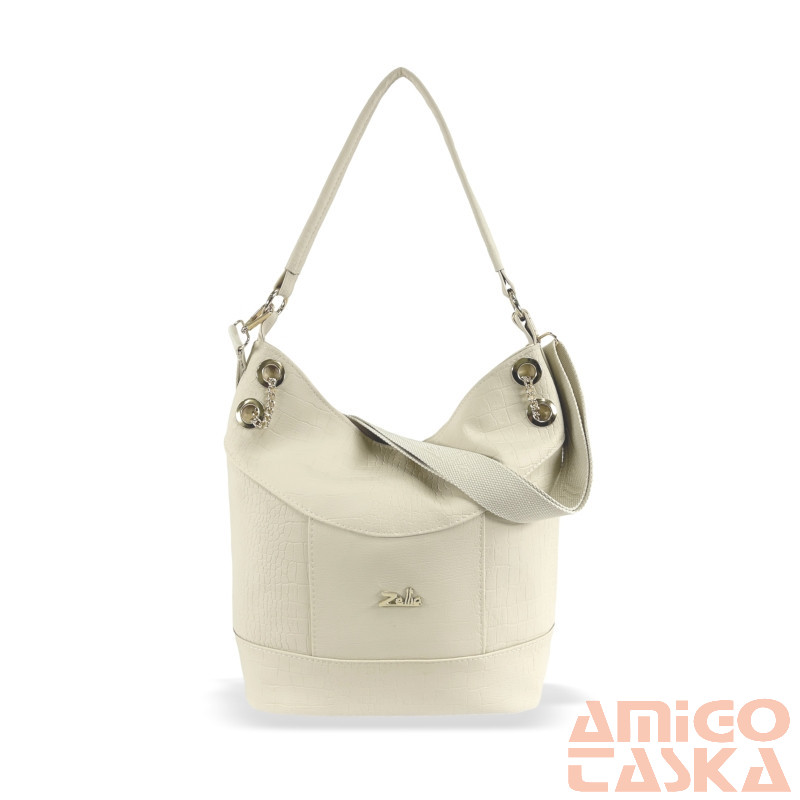Zellia Női Válltáska ZLB401 Beige Matt - Krokkó -