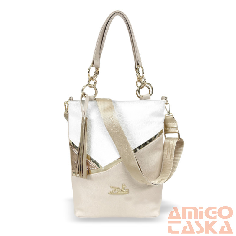 Zellia Női Válltáska 24046 Fehér-L.Beige
