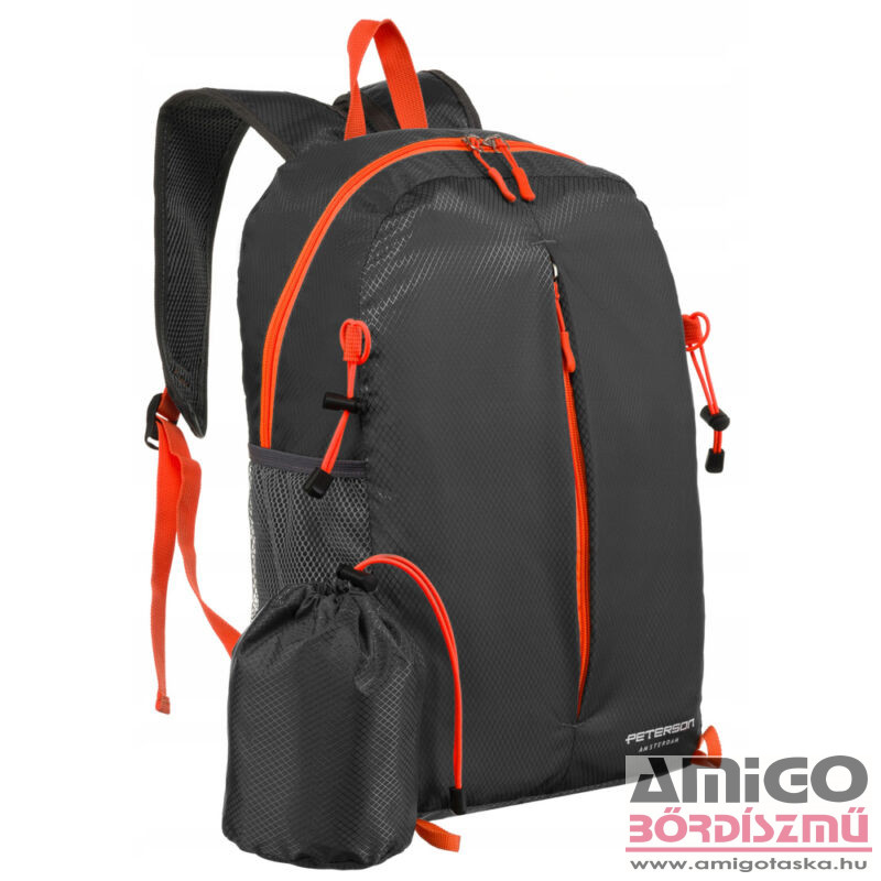 Peterson túra hátizsák ptn 23006-6632 gray/orange - sötét szürke - vízlepergetős -